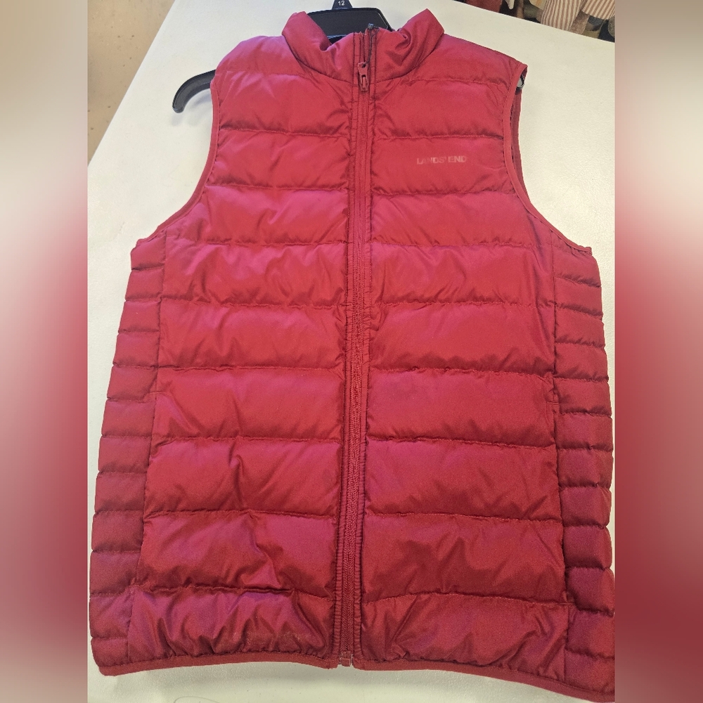 Lands' End Cherry Red Quilted Vest